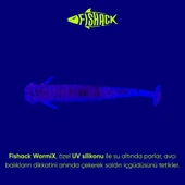 Silikon Kurt Yem - 1g 50mm - Fishack Wormix - 10 Adet - Purple - UV Silikon thumbnail 3