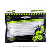 Silikon Sahte Kurt Yem - 2,2g 87mm - Fishack Wormix - Silver White thumbnail 4