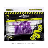 Silikon Kurt Yem - 1g 50mm - Fishack Wormix - 10 Adet - Purple - UV Silikon thumbnail 5
