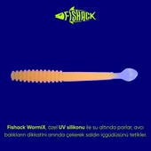 Silikon Sahte Kurt Yem - 2,2g 87mm - Fishack Wormix - Orange - UV Silikon thumbnail 3