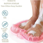 Mucit Home  Vantuzlu Silikon Banyo Fırçası Ayak Masaj Pedi Sırt Kesesi Vücut Yıkama Lifi Renkli - 7