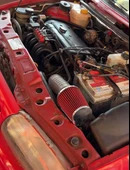 Ford Escort Uyumlu Spor Açık Hava Filtresi Krom Başlı Kırmızı Renk - 3