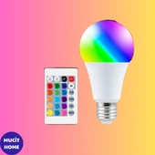 Mucit Home Uzaktan Kumandalı Renk Değiştiren Ampul Rgb 9w Beyaz Dahil 16 Renkli - 1