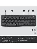 Logitech MK295 Sessiz Kablosuz Türkçe Klavye Mouse Seti - Siyah - 3