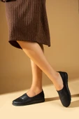 Pembe Potin Comfort Taban İç Astar Deri Taşlı Kadın Ayakkabı 43-5501-23 - 5