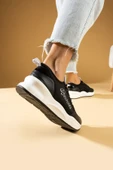 Pembe Potin Kalın Poli Taban Bağcıklı Kadın Rahat Sneaker 36-140-24Queen - 9