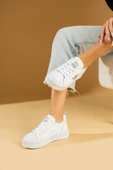 Pembe Potin Poli Anatomik Taban Yıldız Detay Bağcıklı Kadın Sneaker 59-650-24 - 9