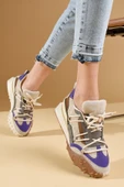 Yeni Sezon Kalın Taban Bağcıklı Moda Kadın Sneakers 36-144-23 thumbnail 5
