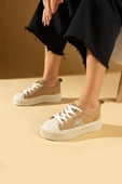 Pembe Potin Poli Anatomik Taban Yıldız Detay Bağcıklı Kadın Sneaker 59-650-24 - 4