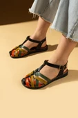 Pembe Potin Comfort Taban Tokalı Kadın Sandalet 51-825-24Yeşil - 1