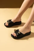 Pembe Potin Fiyonk Detaylı Ortopedik Hafif Taban Kadın Terlik 011-1904-25 - 4