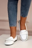 Pembe Potin Fiyonklu Rahat Kalıp Moda Kadın Babet 001-178-22 - 9
