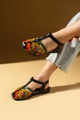 Pembe Potin Comfort Taban Tokalı Kadın Sandalet 51-825-24Yeşil - 2