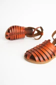 Pembe Potin Tokalı Düz Taban Bodrum Kadın Sandalet 51-172-23 - 12