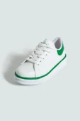 Pembe Potin Rahat Taban Renk Şeritli Bağcıklı Kadın Sneaker 001-340-24BYeşil - 5