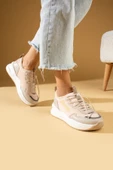 Pembe Potin Kalın Poli Taban Bağcıklı Kadın Rahat Sneaker 36-140-24Queen - 5