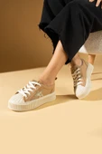 Pembe Potin Poli Anatomik Taban Yıldız Detay Bağcıklı Kadın Sneaker 59-650-24 - 8