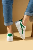 Pembe Potin Bağcıklı Air Taban Kadın Sneakers 001-1002-25ByeşilGri - 3