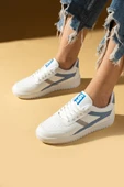 Pembe Potin Bağcıklı Air Taban Kadın Sneakers 001-1002-25Mavi - 3
