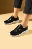 Pembe Potin Fileli Rahat Taban Bağcıklı Comfort Kadın Sneaker 001-1313-25 - 2