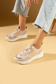 Pembe Potin Kalın Poli Taban Bağcıklı Kadın Rahat Sneaker 36-140-24Queen - 3