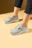 Pembe Potin Fileli Rahat Taban Bağcıklı Comfort Kadın Sneaker 001-1313-25 - 3