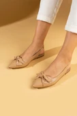 Pembe Potin Fiyonk Detaylı İnce Taban Comfort Kadın Babet 64-749-24 - 11