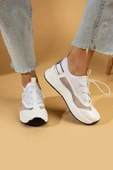 Pembe Potin Yüksek Taban Lastik Bağcıklı Fileli Kadın Sneaker 36-728-24 - 11