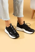 Pembe Potin Yüksek Taban Lastik Bağcıklı Fileli Kadın Sneaker 36-728-24 - 2