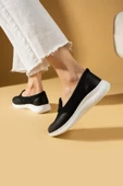 Pembe Potin Rahat Hafif Taban Fileli Kadın Sneaker 011-221-24SiyahBeyaz - 3