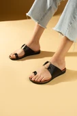 Pembe Potin Parmak Arası Halkalı Comfort Taban Kadın Terlik 51-706-24 - 2