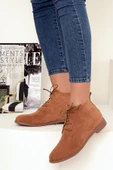 Pembe Potin Rahat Kalıp Bağcıklı Kadın Bot&Bootie 020-4070-22Süet thumbnail 7