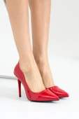 Pembe Potin Rahat Kalıp Uzun Topuklu Kadın Klasik Stiletto 017-1770-23Rugan - 3