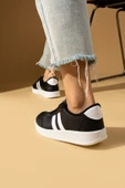 Pembe Potin Şerit Detaylı Bağcıklı Rahat Taban Kadın Sneakers 001-1004-24 - 6