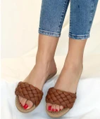 Pembe Potin Örgülü Rahat Taban Moda Kadın Terlik 41-20-22 thumbnail 5