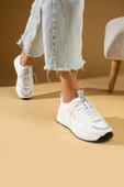 Pembe Potin Kalın Poli Taban Bağcıklı Kadın Rahat Sneaker 36-140-24Queen - 4