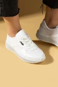 Pembe Potin Fileli Rahat Taban Bağcıklı Comfort Kadın Sneaker 001-1313-25 - 1