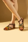 Pembe Potin Comfort Taban Tokalı Kadın Sandalet 51-825-24KahveHaki - 3