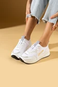 Pembe Potin Kalın Poli Taban Bağcıklı Kadın Rahat Sneaker 36-140-24Queen - 2