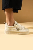 Pembe Potin Poli Anatomik Taban Yıldız Detay Bağcıklı Kadın Sneaker 59-650-24 - 6