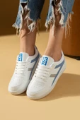 Pembe Potin Bağcıklı Air Taban Kadın Sneakers 001-1002-25Mavi - 1