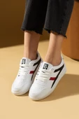 Pembe Potin Bağcıklı Air Taban Kadın Sneakers 001-1002-25Siyah - 2