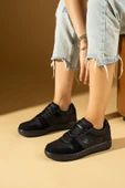 Pembe Potin Bağcıklı Ortopedik Kaymaz Kırılmaz Taban Konforlu Kadın Sneakers 001-2100-Ssiyah - 1