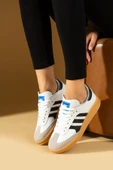 Pembe Potin Şerit Detaylı Kaymaz Taban Bağcıklı Kadın Sneakers 001-030-24Çt - 4