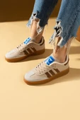 Pembe Potin Şerit Detaylı Kaymaz Taban Bağcıklı Kadın Sneakers 001-030-24Çt - 2