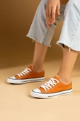 Pembe Potin Bağcıklı Rahat Taban Kadın Sneaker A3232-20Keten - 1