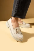 Pembe Potin Yüksek Taban Toka Detaylı Kadın Loafer 43-1803-25Cilt - 3