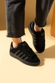 Pembe Potin Kalın Bağcıklı Şerit Detaylı Rahat Taban Kadın Sneakers 001-3458-25Siyah - 9
