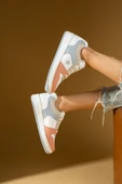 Pembe Potin Bağcıklı Ortopedik Kaymaz Kırılmaz Taban Konforlu Kadın Sneakers 001-2100-Mpudra - 3