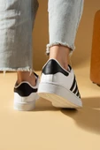 Pembe Potin Kalın Bağcıklı Şerit Detaylı Rahat Taban Kadın Sneakers 001-3458-25Siyah - 7